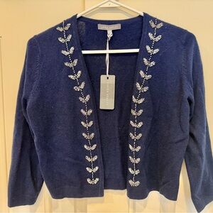 Laura Ashley Navy Embellished Women's Sweater cardigan